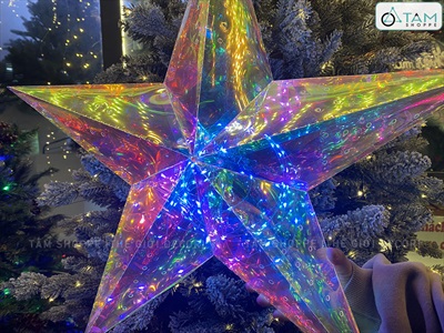 Ngôi sao đèn Led ánh sáng cầu vồng huyền ảo [Nhựa Supo - Phát sáng rực rỡ] ĐK60cm LDEN-NHUA-03